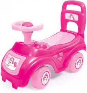 Charles Bentley Dolu Childrens Sit 'n' Ride Pink Push Along Car Plastic