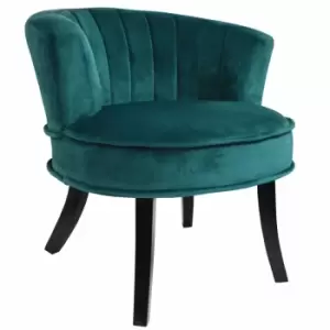 Techstyle Clam Designer Curved Shell Back Accent Occasional Chair Green / Blue
