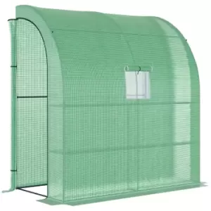 Outsunny Walk-in Lean To Wall Greenhouse Withwindow&door 200Lx 100W X 213Hcm - Green