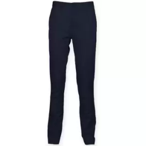 Front Row Mens Cotton Rich Stretch Chino Trousers (30L) (Navy) - Navy