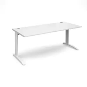 Office Desk Rectangular Desk 1800mm White Tops With White Frames TR10