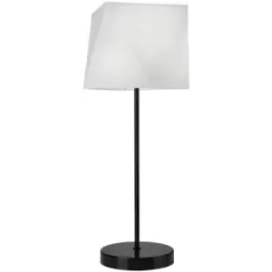 Carla Table Lamp With Shade, Fabric Shade White, 1x E27