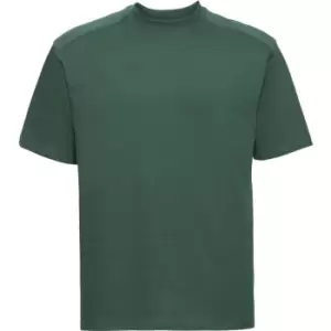 Russell Europe Mens Workwear Short Sleeve Cotton T-Shirt (XS) (Bottle Green) - Bottle Green