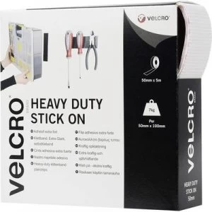 VELCRO VEL-EC60244 Hook-and-loop tape stick-on Hook and loop pad, Heavy duty (L x W) 5000 mm x 50 mm White 5 m