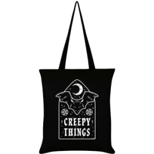 Grindstore Creepy Things Tote Bag (One Size) (Black/White) - Black/White