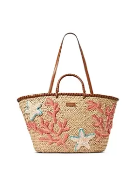 kate spade new york What the Shell Embellished Woven Straw Large Tote