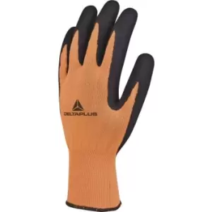 Delta Plus APOLLON VV733 Polyester Safety Gloves with Latex Coating Orange - Size 8