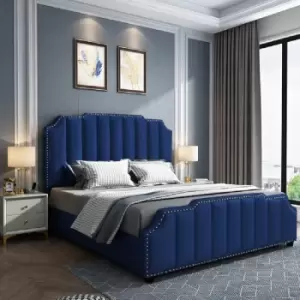 Arnold Bed Super King Plush Velvet Blue
