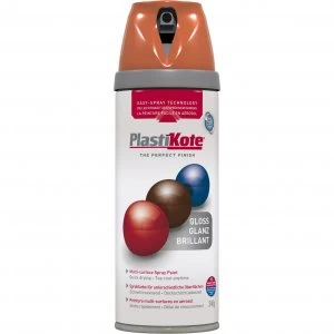Plastikote Premium Gloss Aerosol Spray Paint Orange 400ml