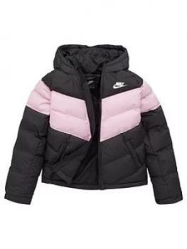 Boys, Nike Older Kids Sportswear Filled Jacket - Black Pink, Black/Pink Size M 10-12 Years