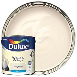 Dulux Walls & Ceilings Ivory Lace Matt Emulsion Paint 2.5L