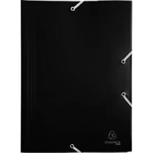 Exacompta 3 Flap Folder 55901E A4 Black Polypropylene 24 x 32cm Pack of 30