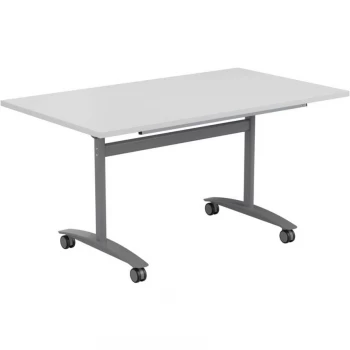 1600MM Rectangular Tilt Top Table - Silver/White