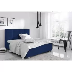 Bulia Bed Single Plush Velvet Blue