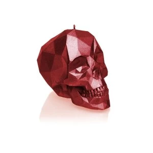 Red Metallic Small Low Poly Skull