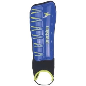 Precision Pro Shin & Ankle Pads Blue/Fluo Lime - Large