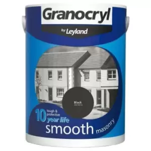 Granocryl Smooth Exterior Masonry Paint - 2.5L - Black - Black