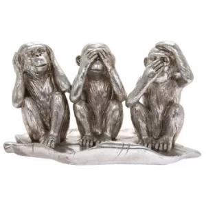 Silver Art Three Wise Monkeys By Lesser & Pavey