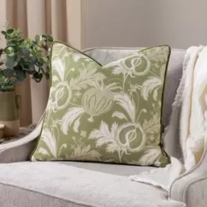 Chatsworth Heirloom Piped Cushion Olive, Olive / 43 x 43cm / Polyester Filled