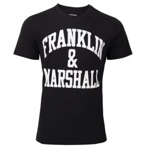 Franklin and Marshall Classic Fit Logo T Shirt - Black
