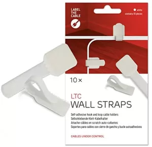 LTC Wall Cable Management Clips Self-Adhesive (White)