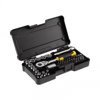 STANLEY Compact 1/4 72 Tooth Ratchet and Socket Set with 37 accessories (STMT82672-0)