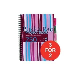 Pukka Pad A4 Project Book Wirebound Plastic Ruled 5 Divider 250 Pages