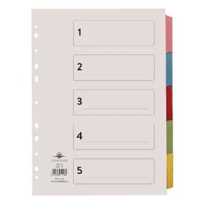 Concord Divider 5-Part A4 Multicoloured Tabs with Contents 71198PJ11