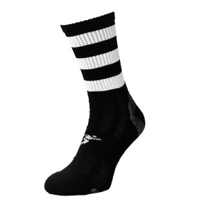 Precision Pro Hooped GAA Mid Socks Junior Black/White - UK Size J12-2