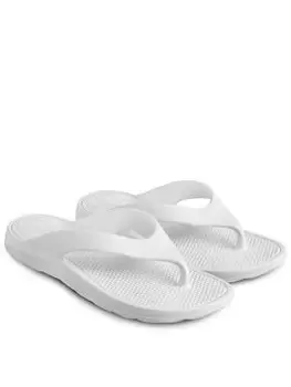TOTES Ladies Solbounce with Toe Post Sandals, White, Size 7, Women
