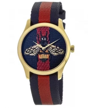 Gucci G-Timeless Blue and Red Dial Blue and Red Strap Womens Watch YA1264061 YA1264061A