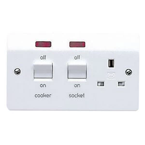 MK 45A White Switched Cooker switch & socket