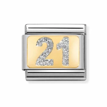 Nomination CLASSIC Gold Glitter Number 21 Charm 030224/02 *