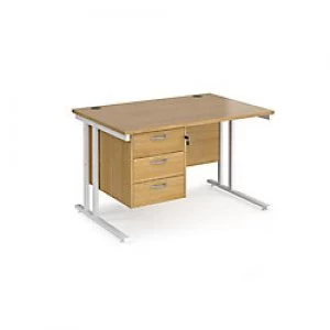 Maestro 25 Desk with Cantilever Frame and 3 Drawer Pedestal 800 mm