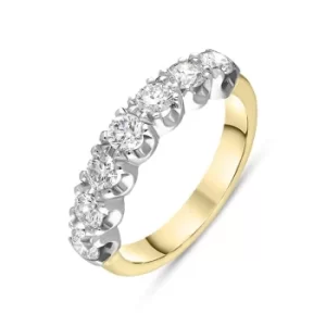 18ct Yellow Gold Diamond Seven Stone Half Eternity Ring