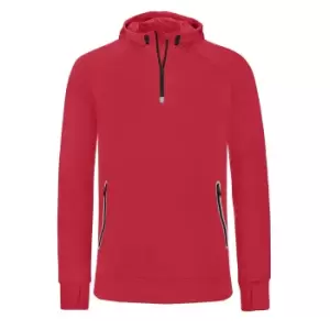 Proact Mens Hooded Zip Neck Sweatshirt (M) (Red)