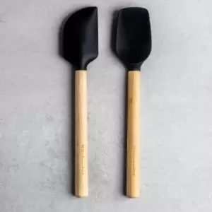KitchenAid Mini Bamboo 2 Piece Silicone Spatula Set Black