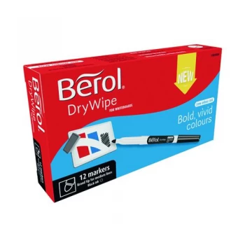 Berol Drywipe Pen Broad Black Pack of 12 1984894