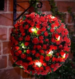 Solalite LED Topiary Ball Solar Mini Rose Red 28cm