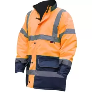 Warrior Mens Denver High Visibility Safety Jacket (L) (Fluorescent Orange) - Fluorescent Orange