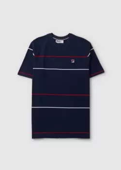 Fila Mens Thiago T-Shirt In Navy/Teal/Red