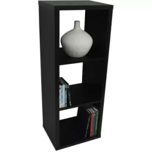 Cube - 3 Cubby Square Display Shelves / Vinyl lp Record Storage - Black - Black