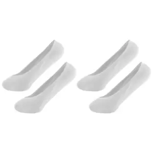 Foxbury Womens/Ladies Cotton Rich Liner Socks (4 Pairs) (4-7 UK) (White)