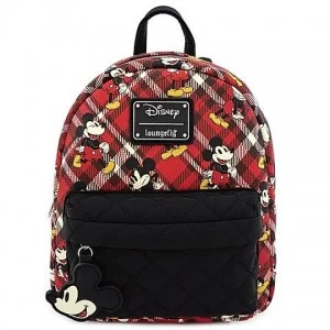 Loungefly Disney Mickey Mouse Twill Mini Backpack With Puffy Nylon Trim