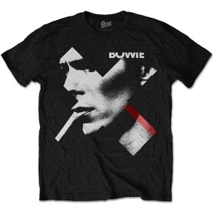 David Bowie - X Smoke Red Unisex Small T-Shirt - Black
