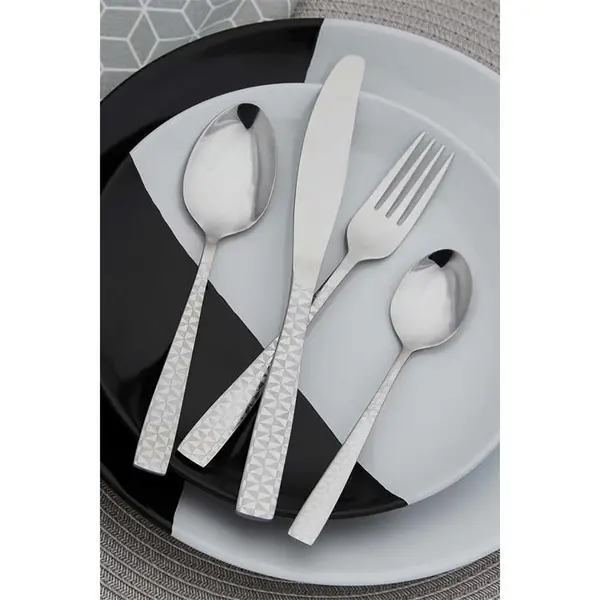 Homelife 16 Piece Geo Cutlery Set - Silver One Size