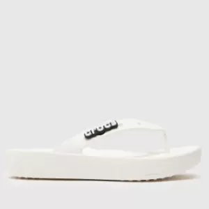 Crocs Classic Platform Flip Sandals In White