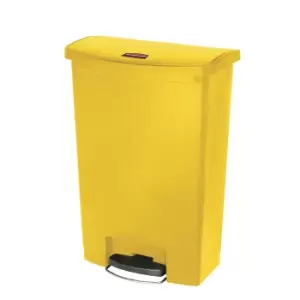 Rubbermaid SLIM JIM waste collector with pedal, capacity 90 l, WxHxD 353 x 826 x 570 mm, mobile, yellow