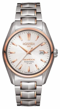Mens Roamer 210633 49 25 20 Searock Automatic White Dial Wristwatch Colour - Silver Tone