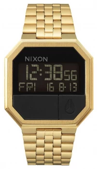 Nixon Re-Run All Gold Digital Gold IP Steel Bracelet Watch